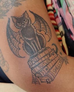 Black & Grey Bat Cat Books Arm