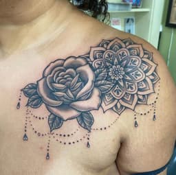 Black & Grey Rose Mandala Chest