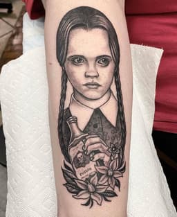 Black & Grey Wednesday Addams Forearm